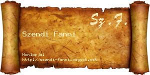 Szendi Fanni névjegykártya