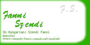 fanni szendi business card
